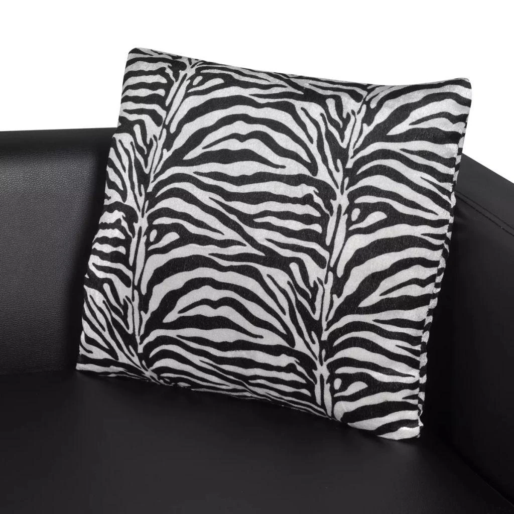 Sofa Sofos komplektas, juodas, dirbtinė oda, 3-vietis ir 2-vietis