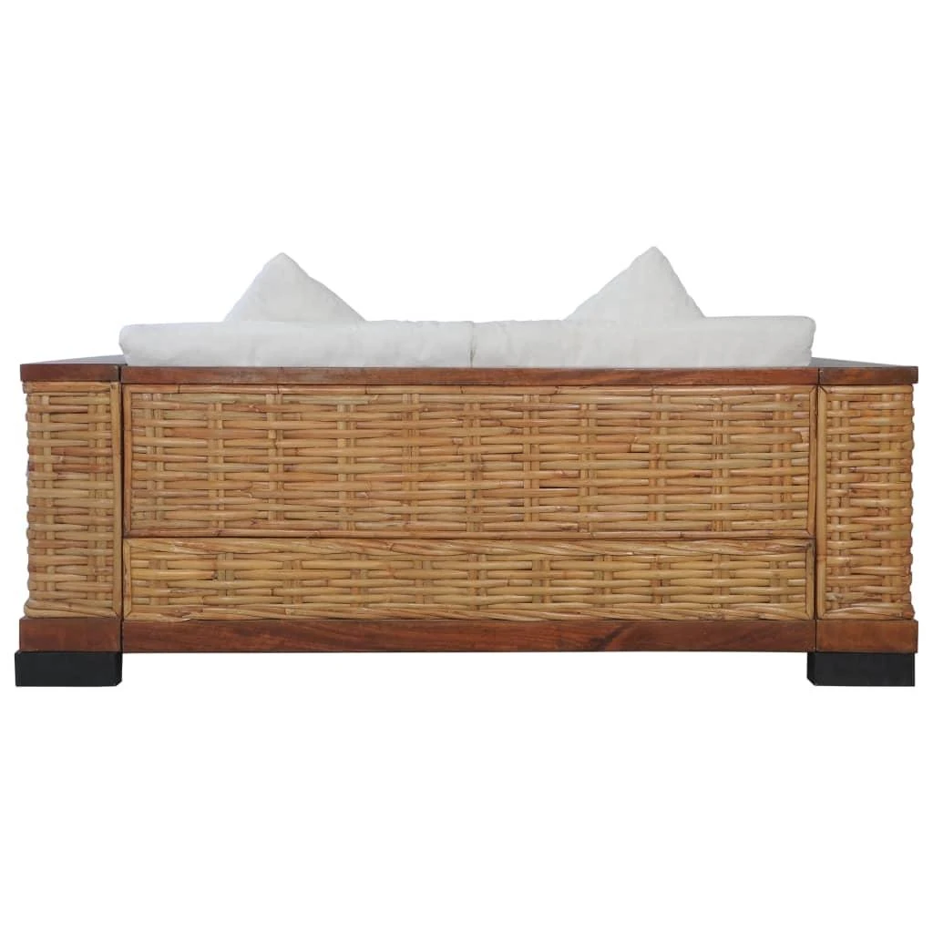 Sofa Sofos komplektas su pagalvėlėmis, 2d., rudos sp., nat. ratanas