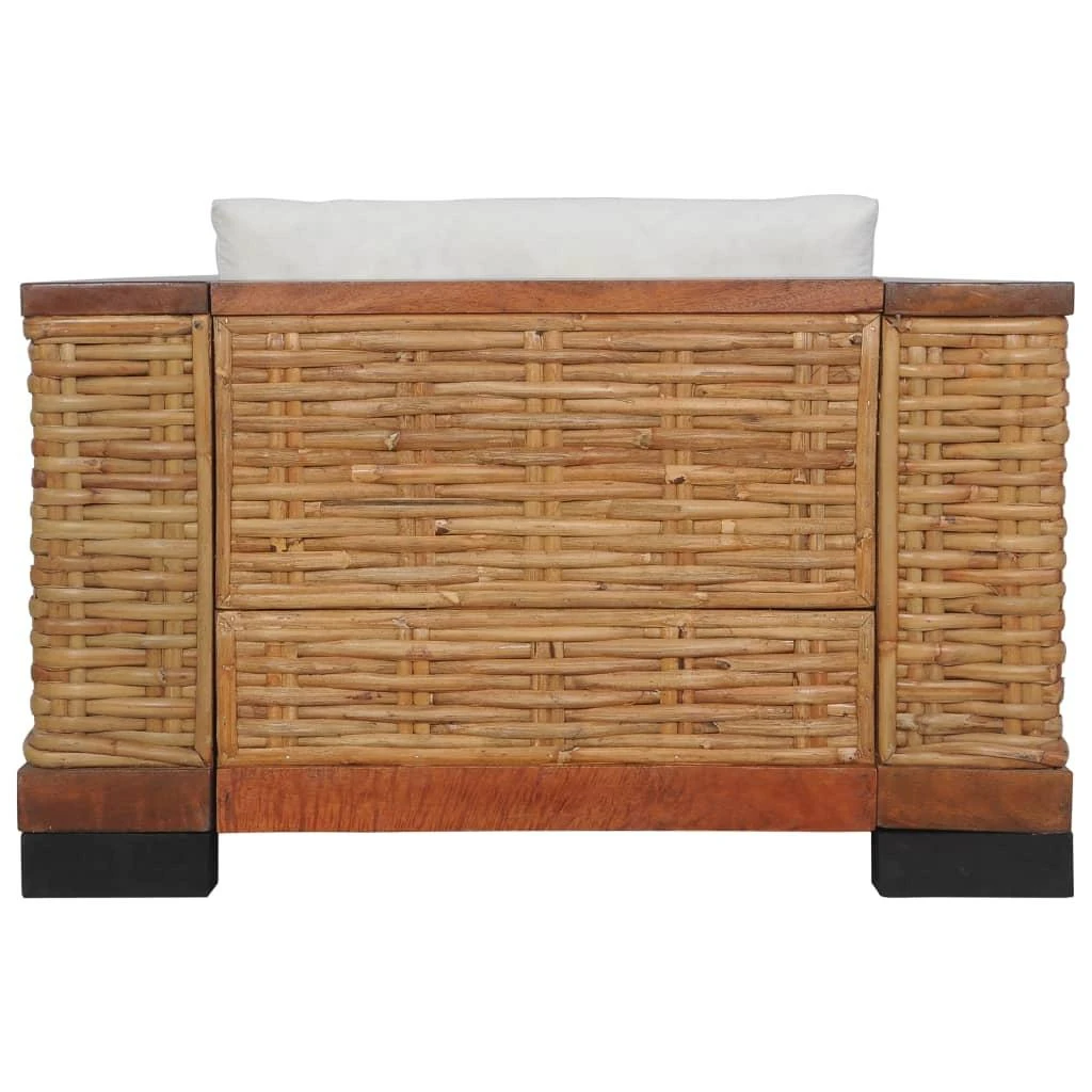 Sofa Sofos komplektas su pagalvėlėmis, 2d., rudos sp., nat. ratanas