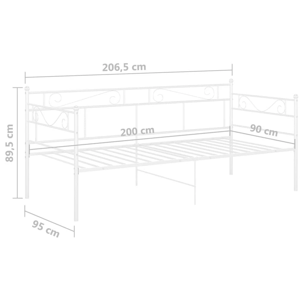 Sofos-lovos rėmas, baltos spalvos, 90x200cm, metalas