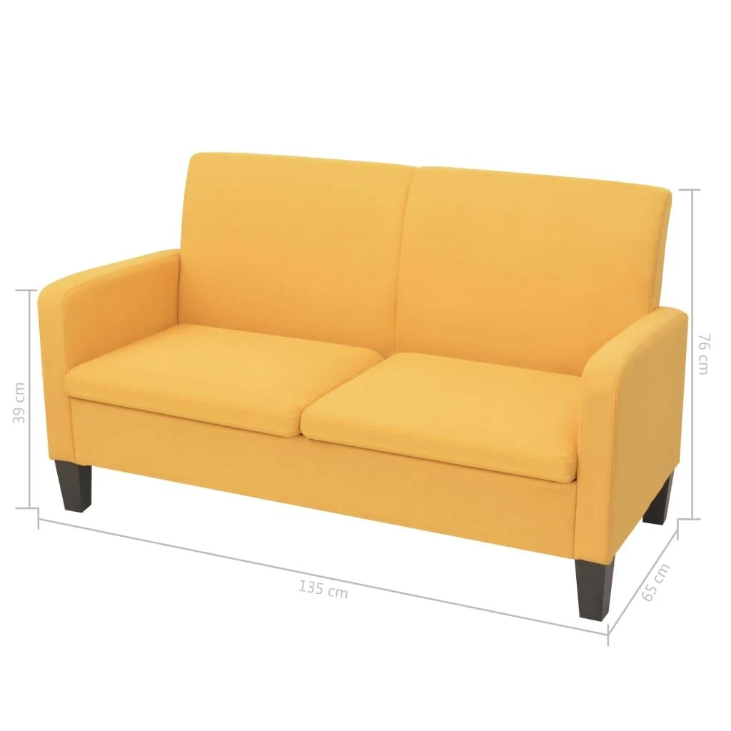 Sofa Sofų komplektas, 2d., geltonos spalvos, audinys