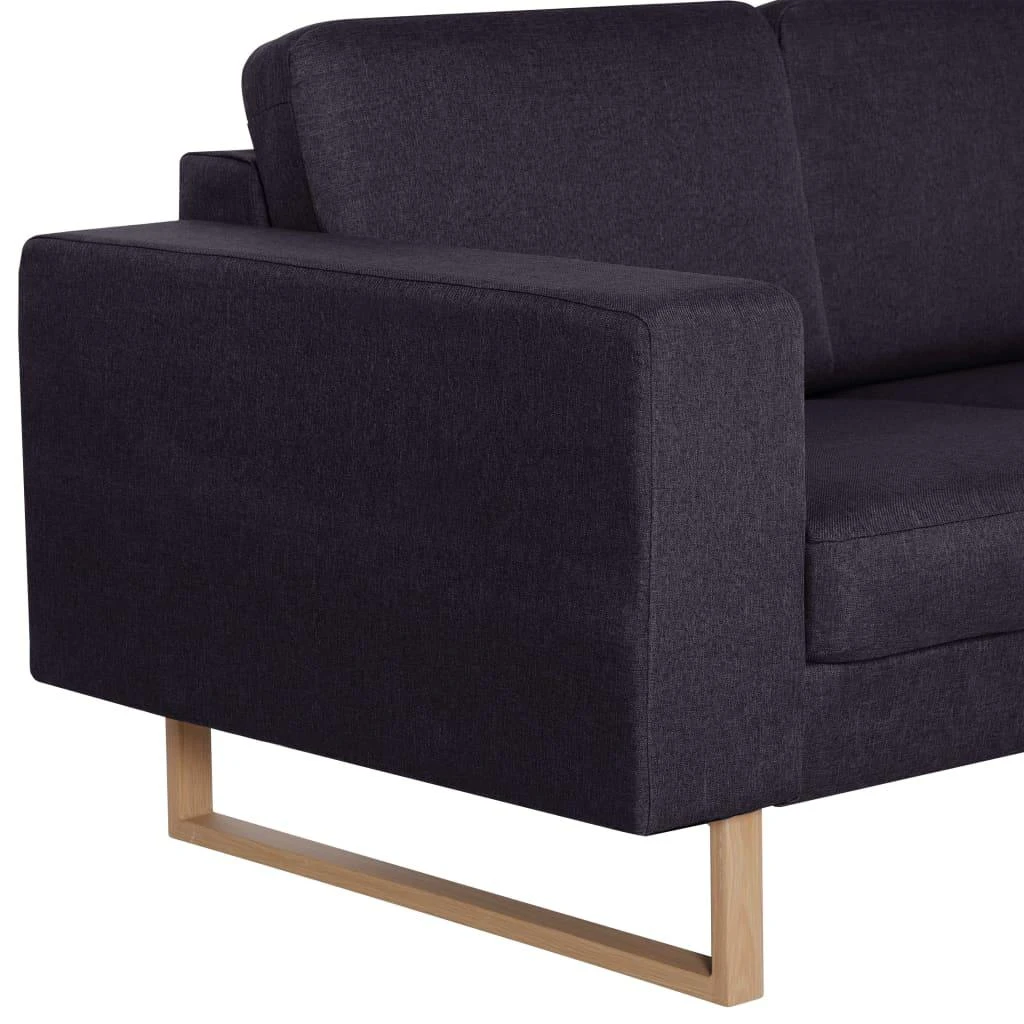 Sofa Sofų komplektas, 2d., juodas, audinys