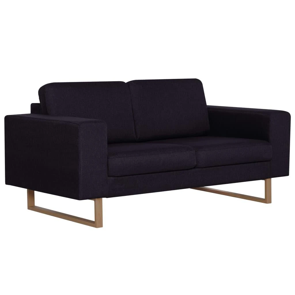 Sofa Sofų komplektas, 2d., juodas, audinys