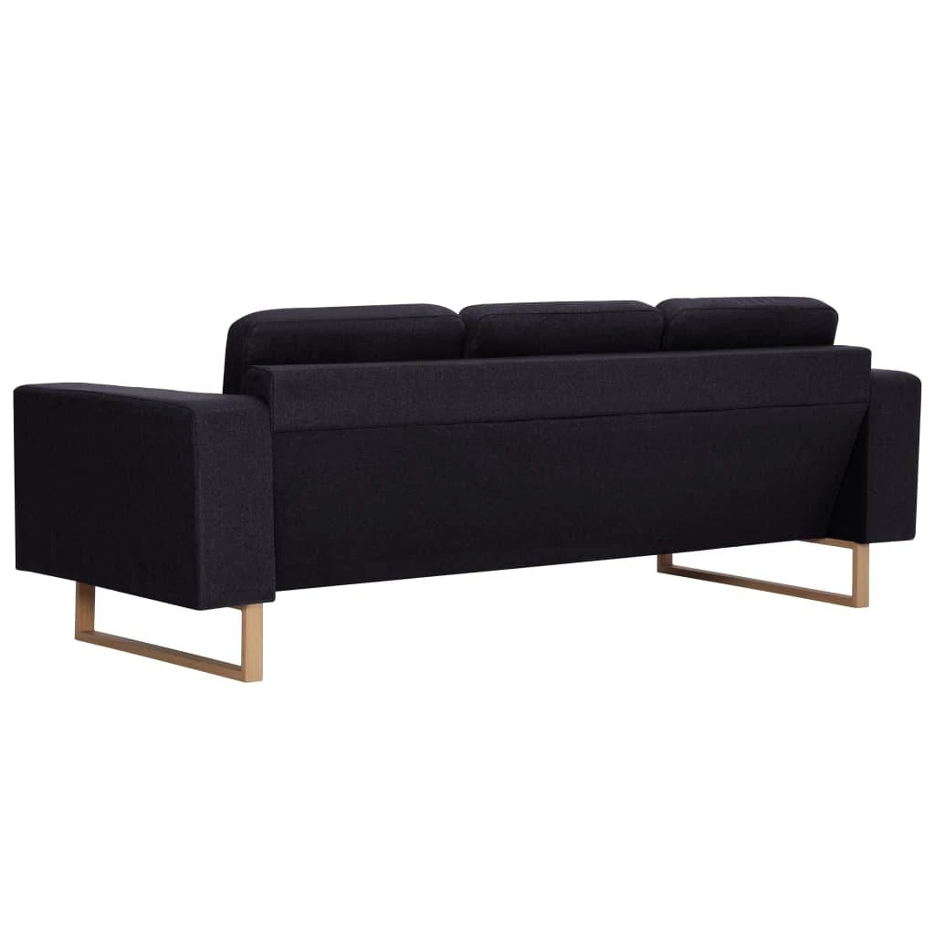 Sofa Sofų komplektas, 2d., juodas, audinys