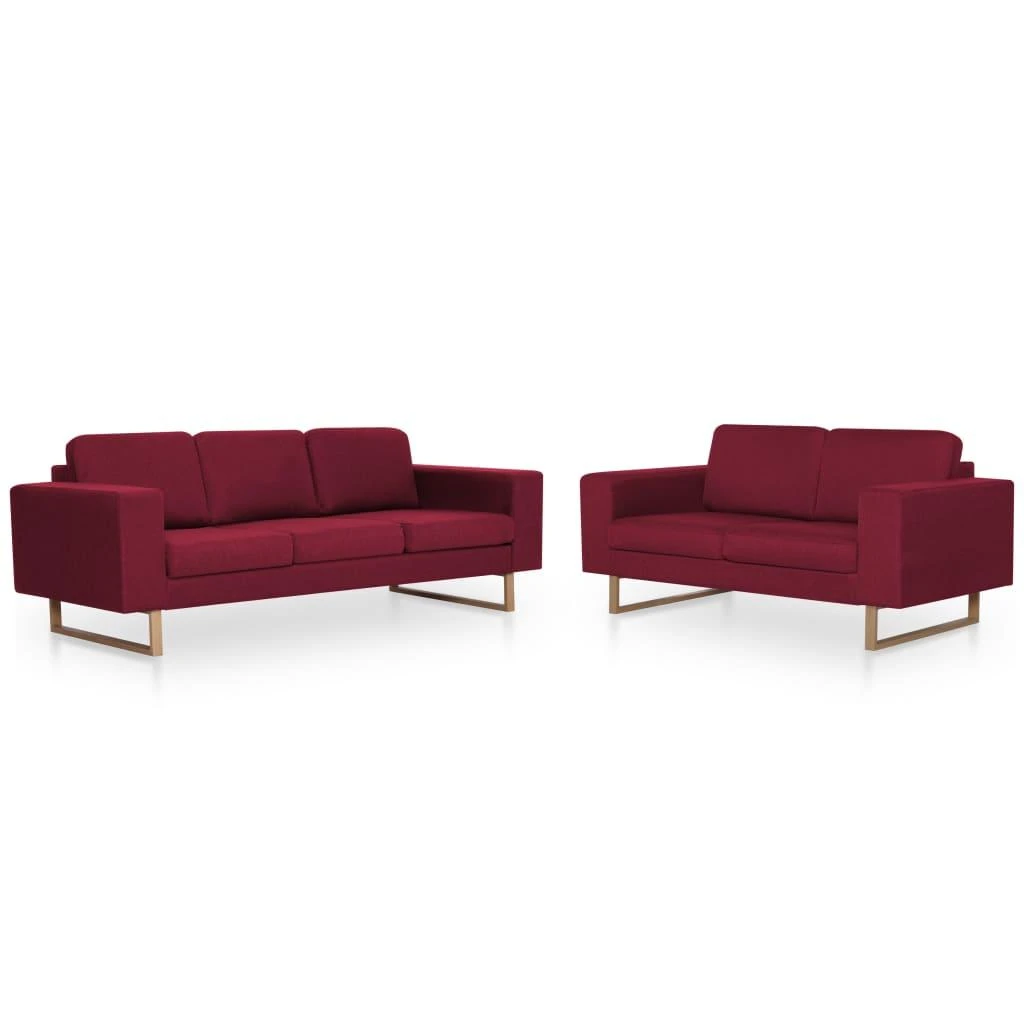 Sofa Sofų komplektas, 2d., vyno raud. sp., audinys