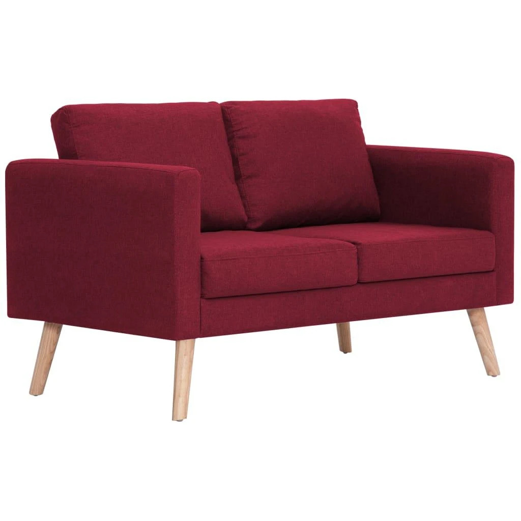 Sofa Sofų komplektas, 2d., vyno raud. sp., audinys