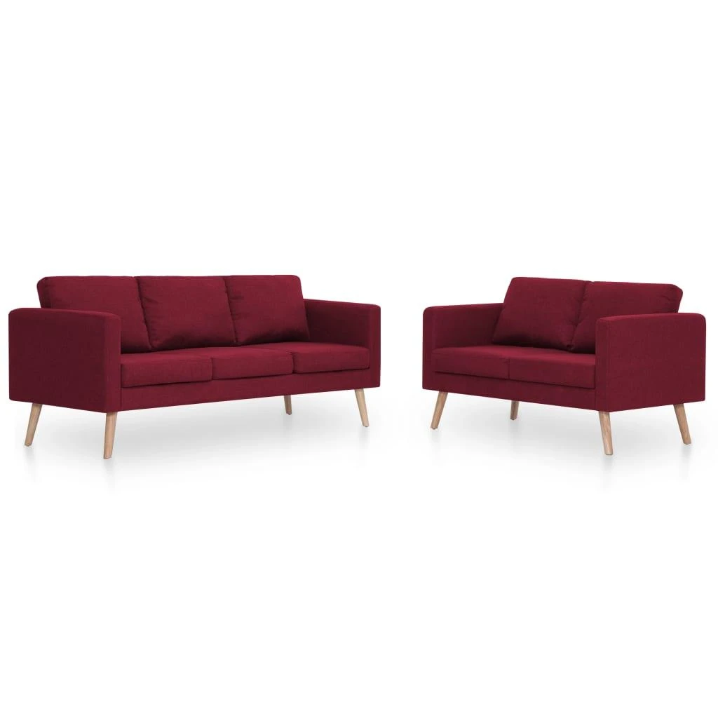 Sofa Sofų komplektas, 2d., vyno raud. sp., audinys
