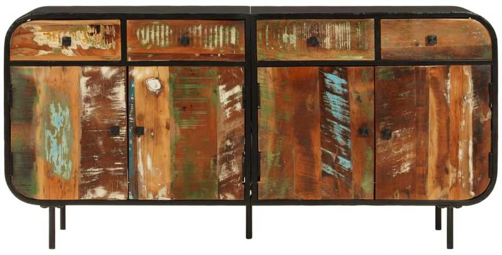 Šoninė spintelė, 140x35x70cm, perdirbta mediena ir metalas