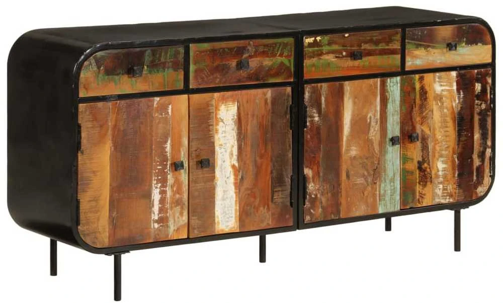 Šoninė spintelė, 140x35x70cm, perdirbta mediena ir metalas