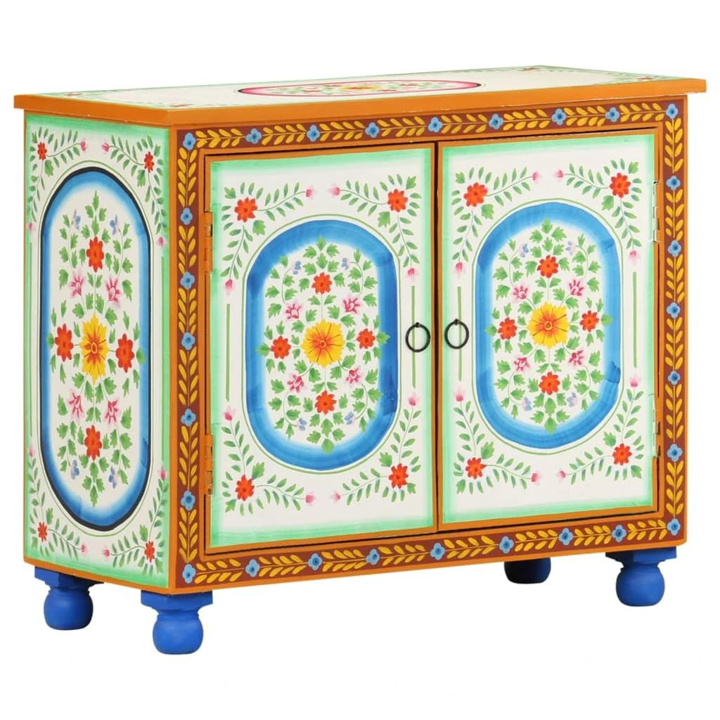 Šoninė spintelė, 70x35x60cm, mango masyvas, tapyta rankomis