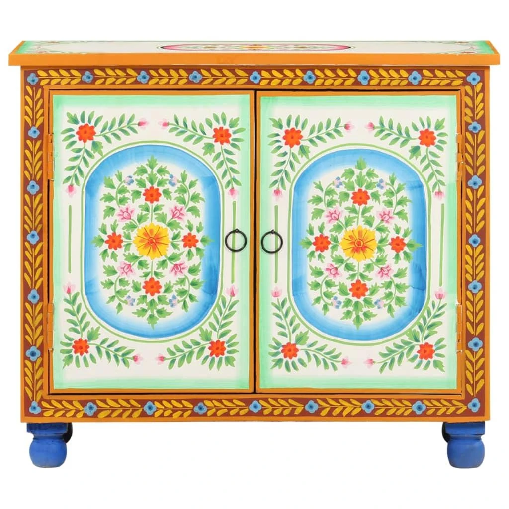 Šoninė spintelė, 70x35x60cm, mango masyvas, tapyta rankomis