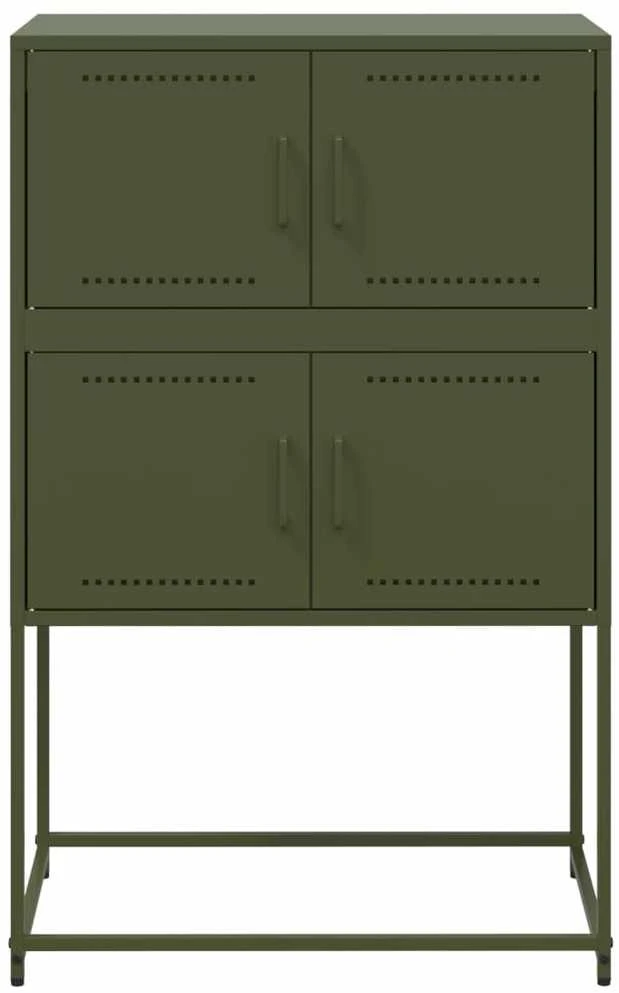 Šoninė spintelė, alyvuogių žalia, 68,5x38,5x107cm, plienas