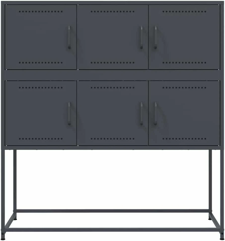 Šoninė spintelė, antracito spalvos, 100,5x39x107cm, plienas