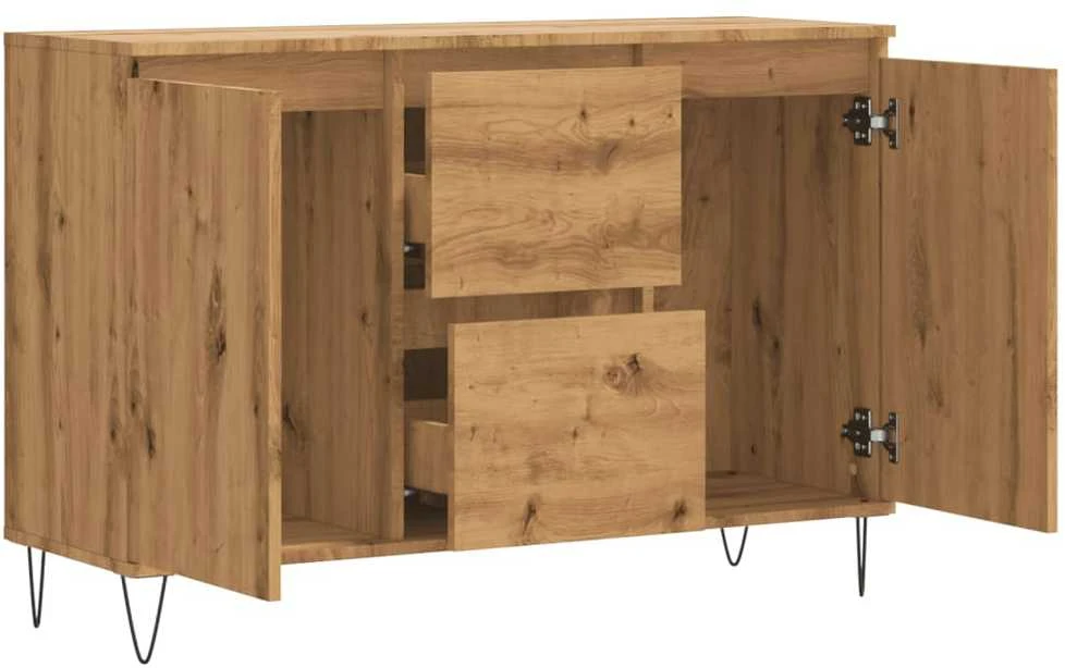 Šoninė spintelė, artisano ąžuolo, 104x35x70cm, apdirbta mediena