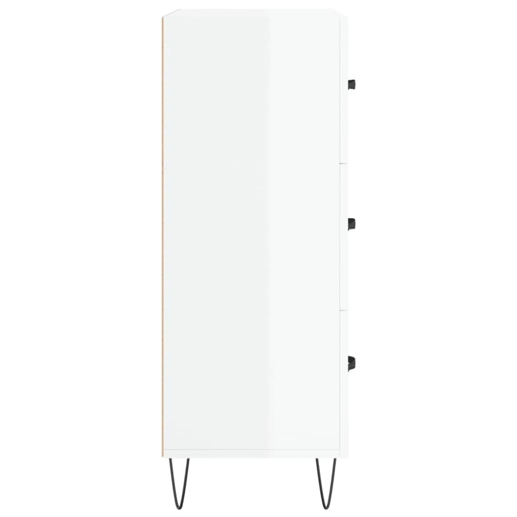 Šoninė spintelė, balta, 69,5x34x90cm, apdirbta mediena, blizgi