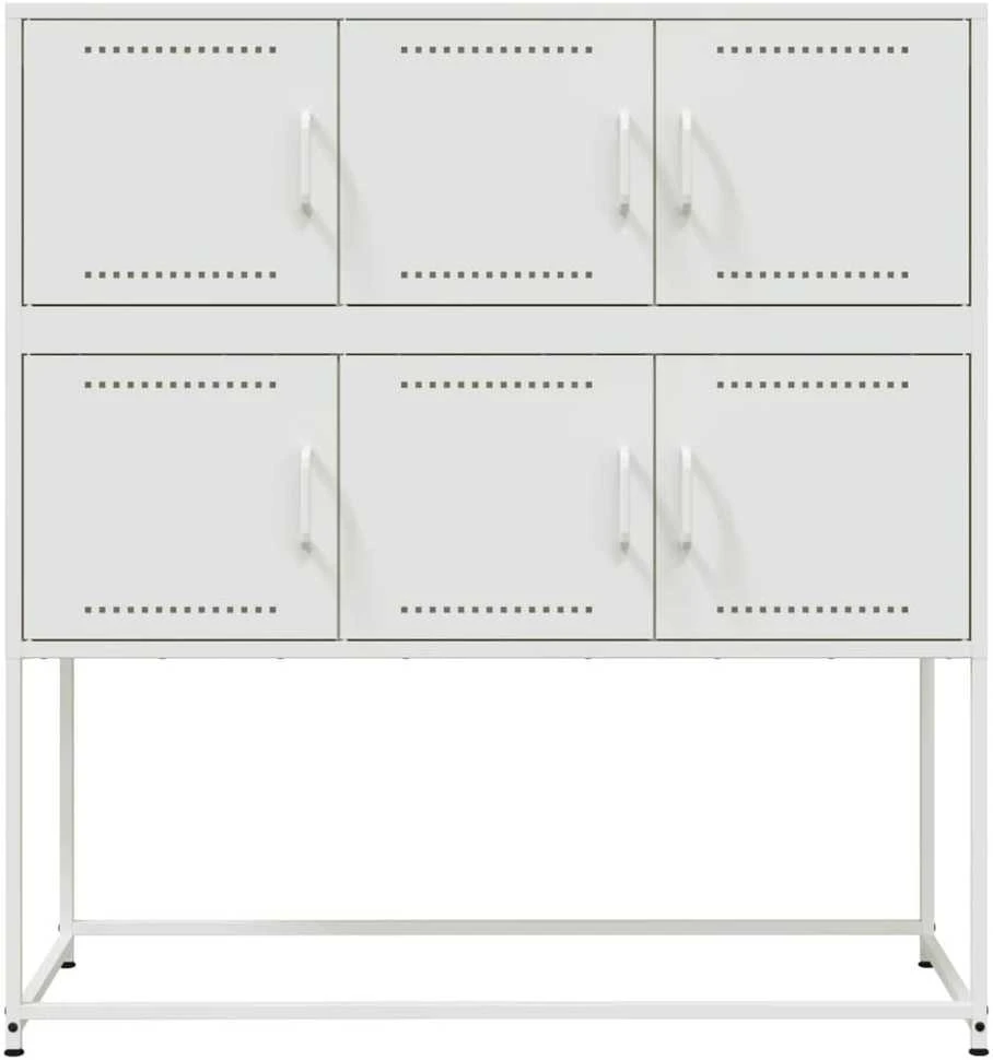 Šoninė spintelė, baltos spalvos, 100,5x39x107cm, plienas