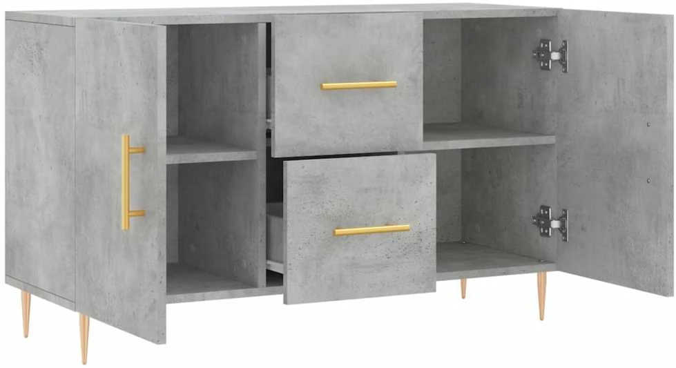 Šoninė spintelė, betono pilka, 100x36x60cm, apdirbta mediena