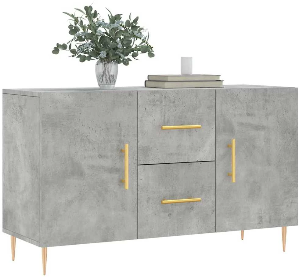 Šoninė spintelė, betono pilka, 100x36x60cm, apdirbta mediena