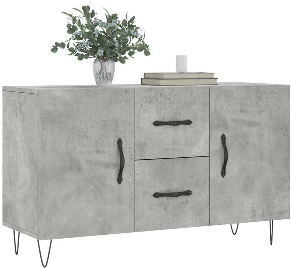 Šoninė spintelė, betono pilka, 100x36x60cm, apdirbta mediena