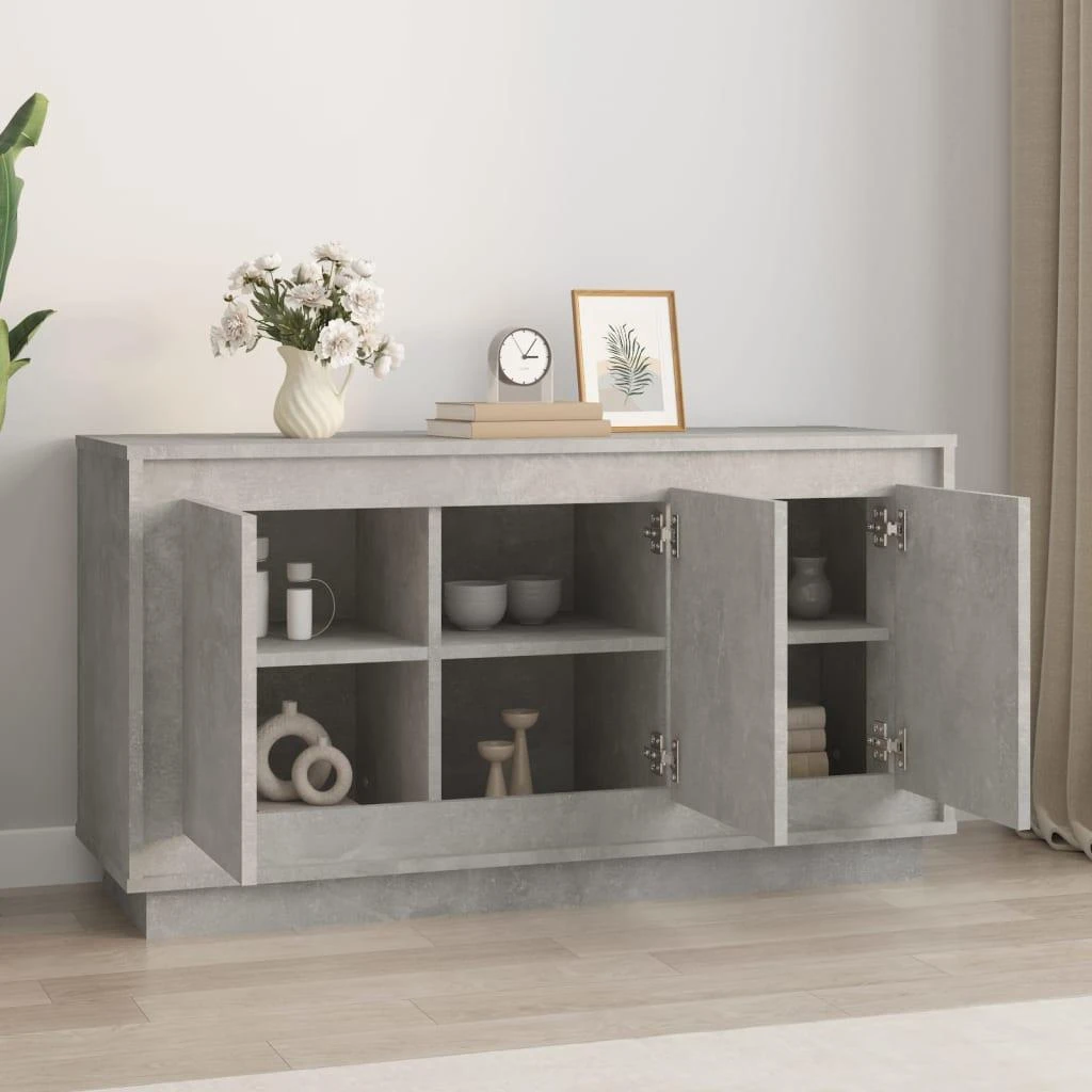 Šoninė spintelė, betono pilka, 102x35x55cm, apdirbta mediena