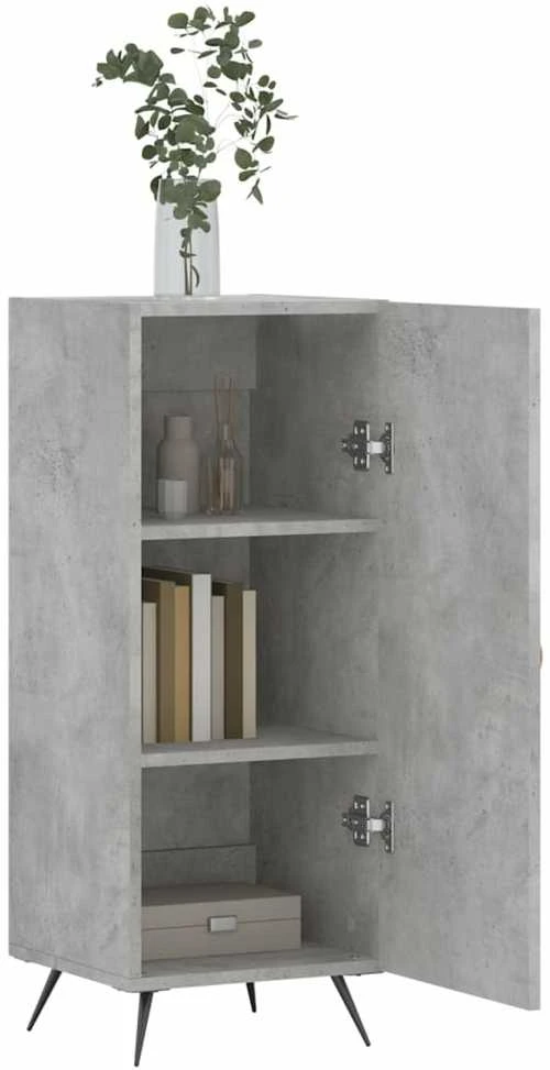 Šoninė spintelė, betono pilka, 34,5x34x90cm, apdirbta mediena