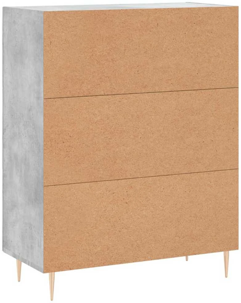 Šoninė spintelė, betono pilka, 69,5x34x90cm, apdirbta mediena
