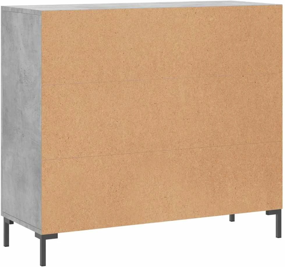 Šoninė spintelė, betono pilka, 90x34x80cm, apdirbta mediena