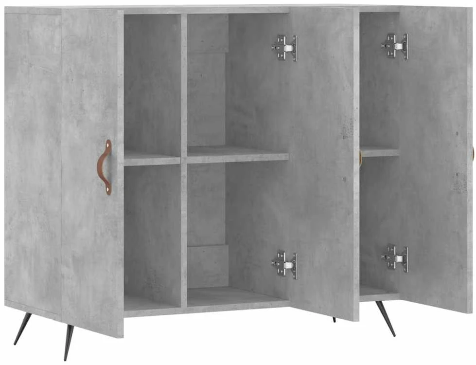 Šoninė spintelė, betono pilka, 90x34x80cm, apdirbta mediena