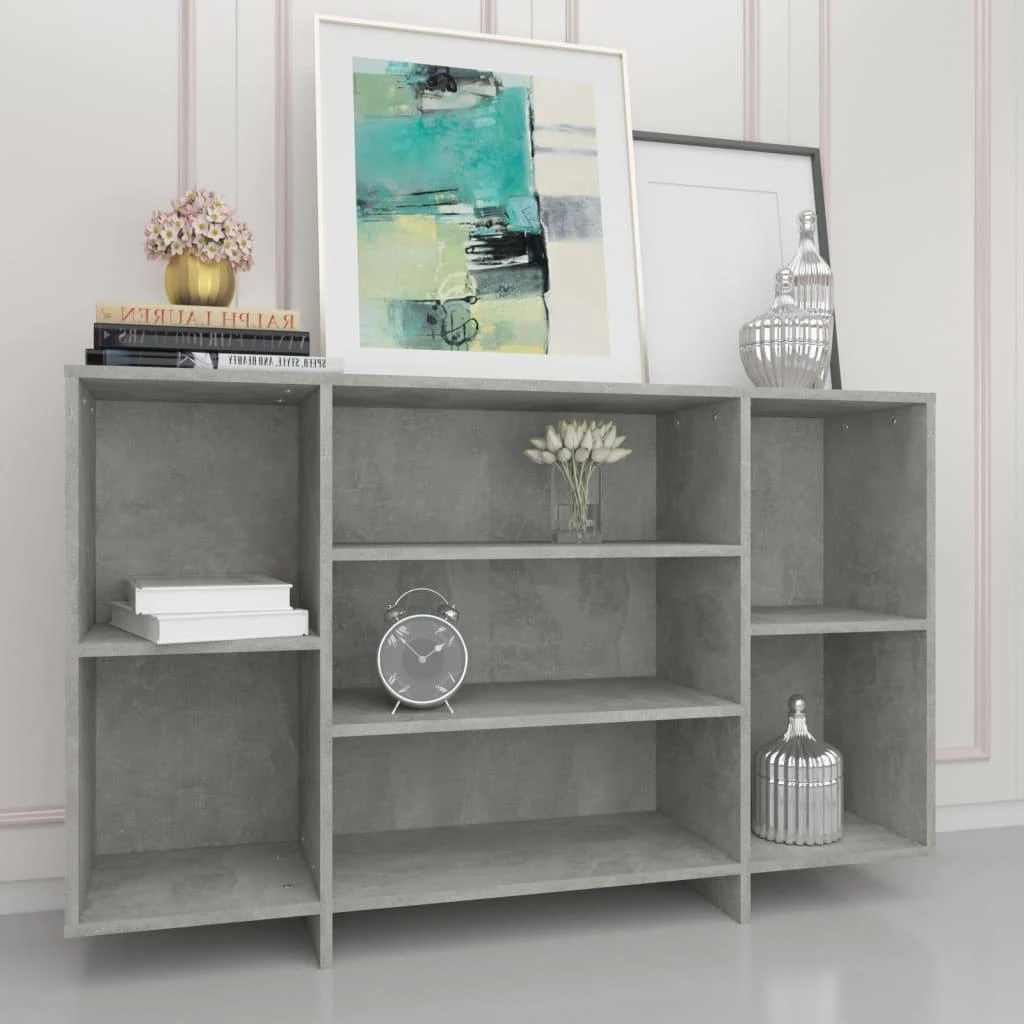 Šoninė spintelė, betono pilka, 120x30x75cm, apdirbta mediena
