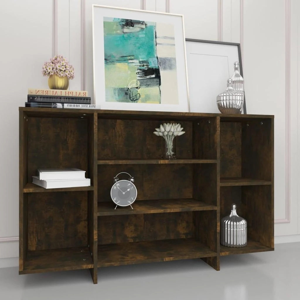 Šoninė spintelė, dūminio ąžuolo, 120x30x75cm, apdirbta mediena