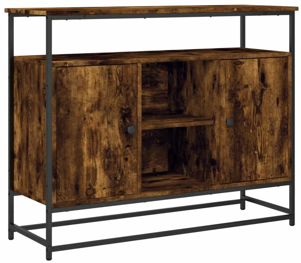 Šoninė spintelė, dūminio ąžuolo, 100x35x80cm, apdirbta mediena