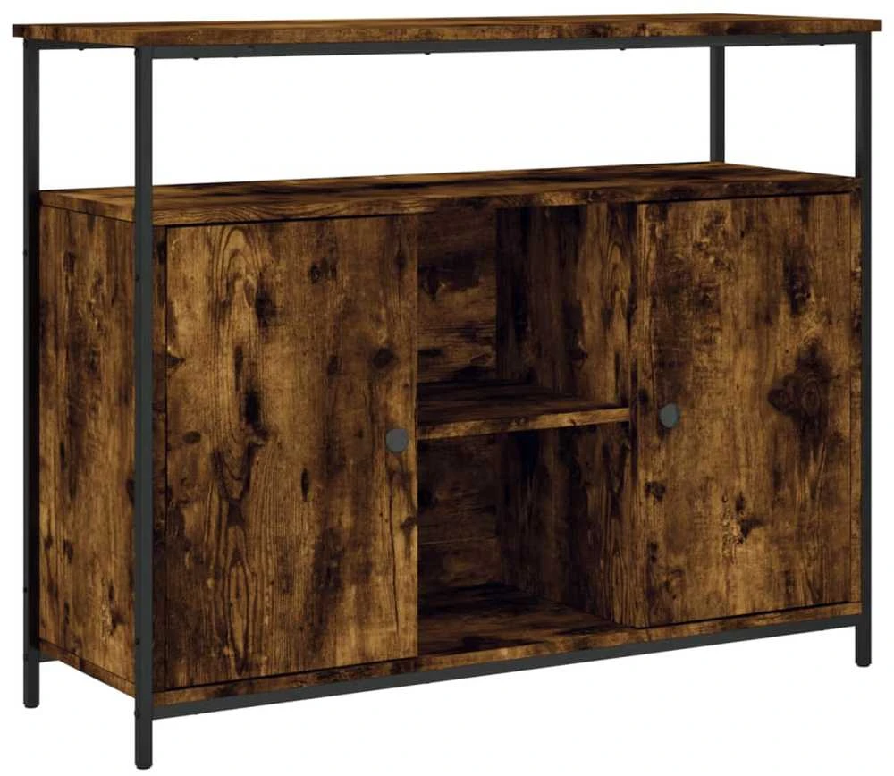 Šoninė spintelė, dūminio ąžuolo, 100x35x80cm, apdirbta mediena