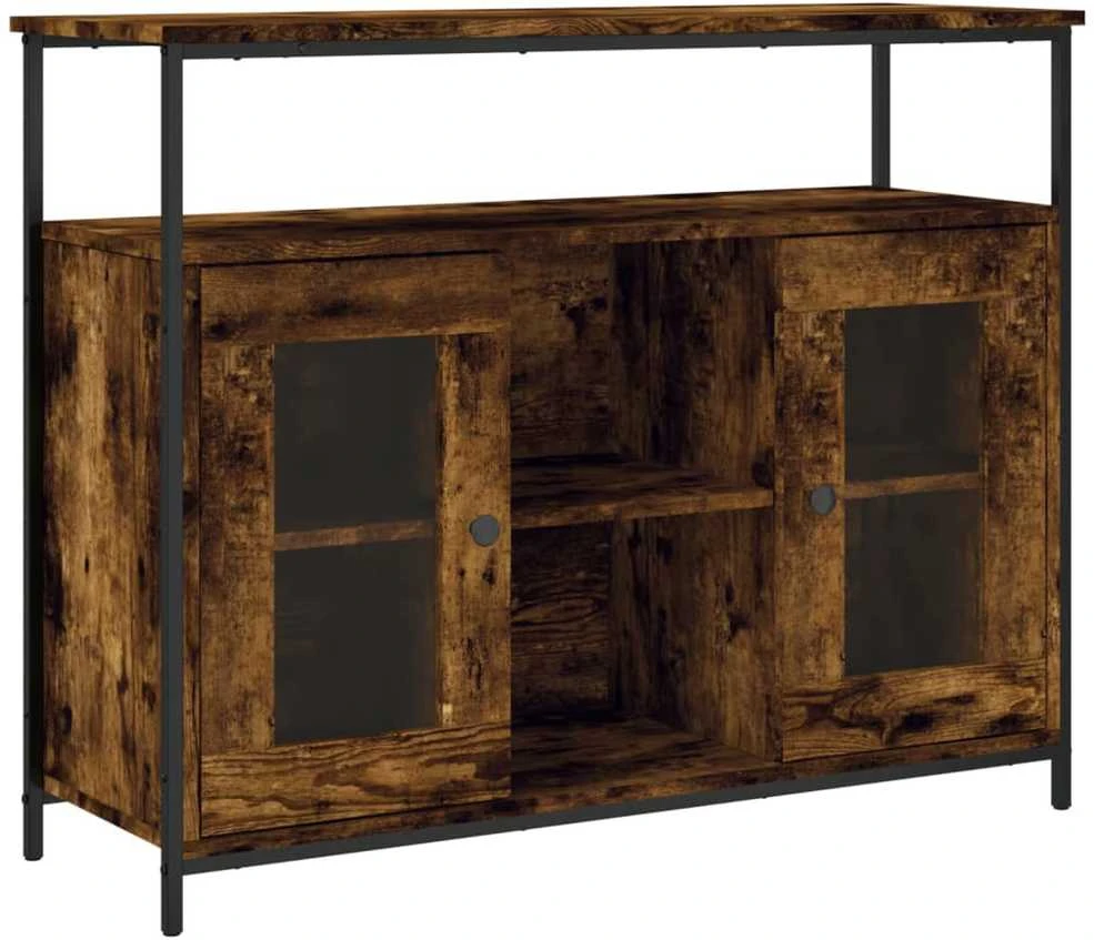 Šoninė spintelė, dūminio ąžuolo, 100x35x80cm, apdirbta mediena