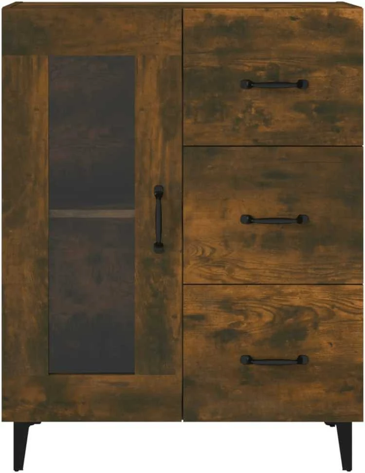 Šoninė spintelė, dūminio ąžuolo, 69,5x34x90cm, apdirbta mediena