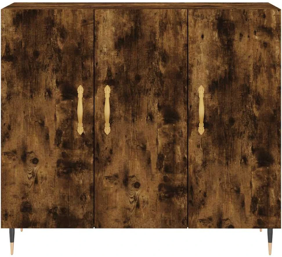 Šoninė spintelė, dūminio ąžuolo, 90x34x80cm, apdirbta mediena