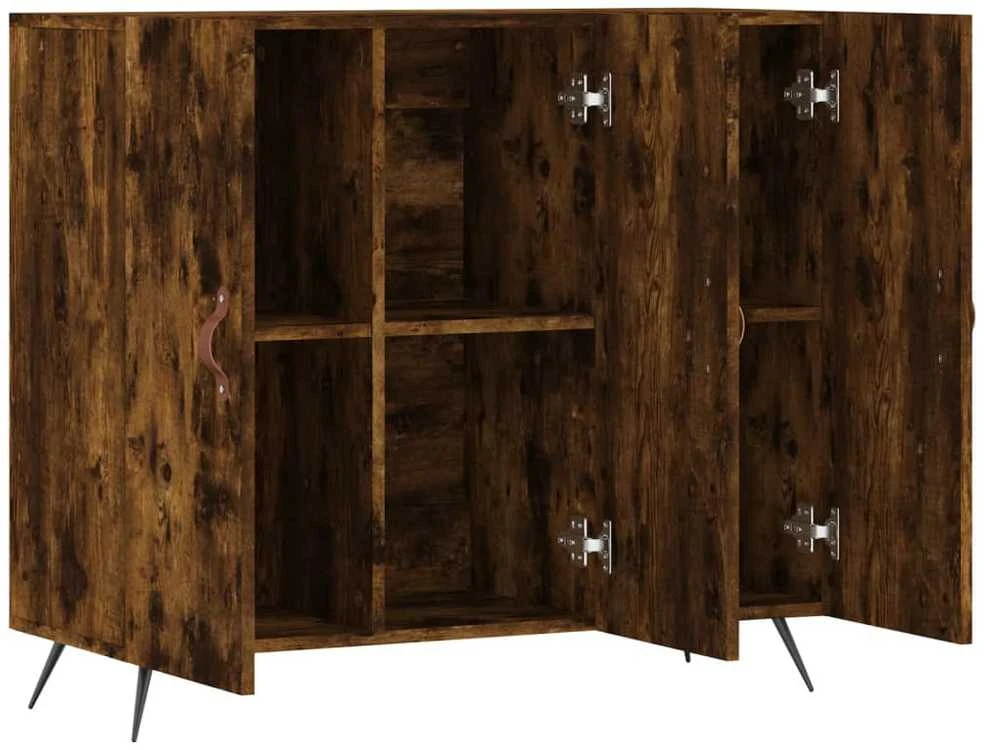 Šoninė spintelė, dūminio ąžuolo, 90x34x80cm, apdirbta mediena