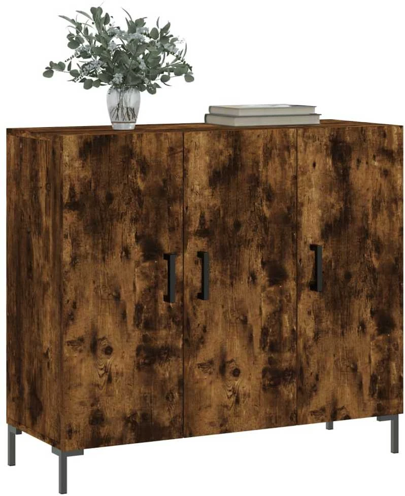 Šoninė spintelė, dūminio ąžuolo, 90x34x80cm, apdirbta mediena