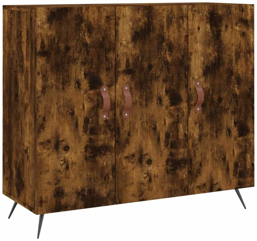 Šoninė spintelė, dūminio ąžuolo, 90x34x80cm, apdirbta mediena