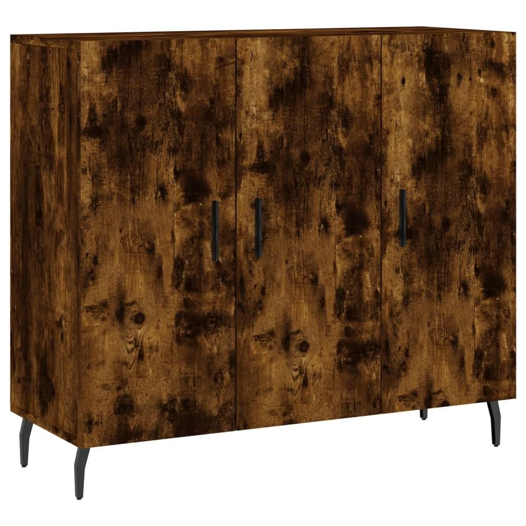 Šoninė spintelė, dūminio ąžuolo, 90x34x80cm, apdirbta mediena