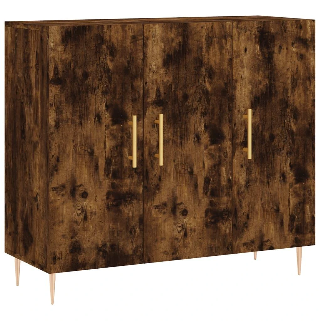 Šoninė spintelė, dūminio ąžuolo, 90x34x80cm, apdirbta mediena