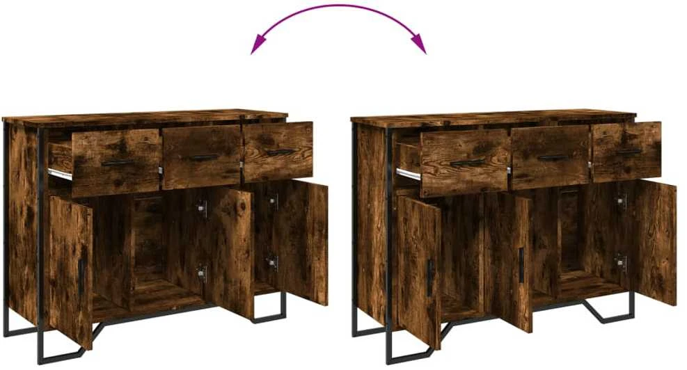 Šoninė spintelė, dūminio ąžuolo, 97x32,5x74,5cm, mediena