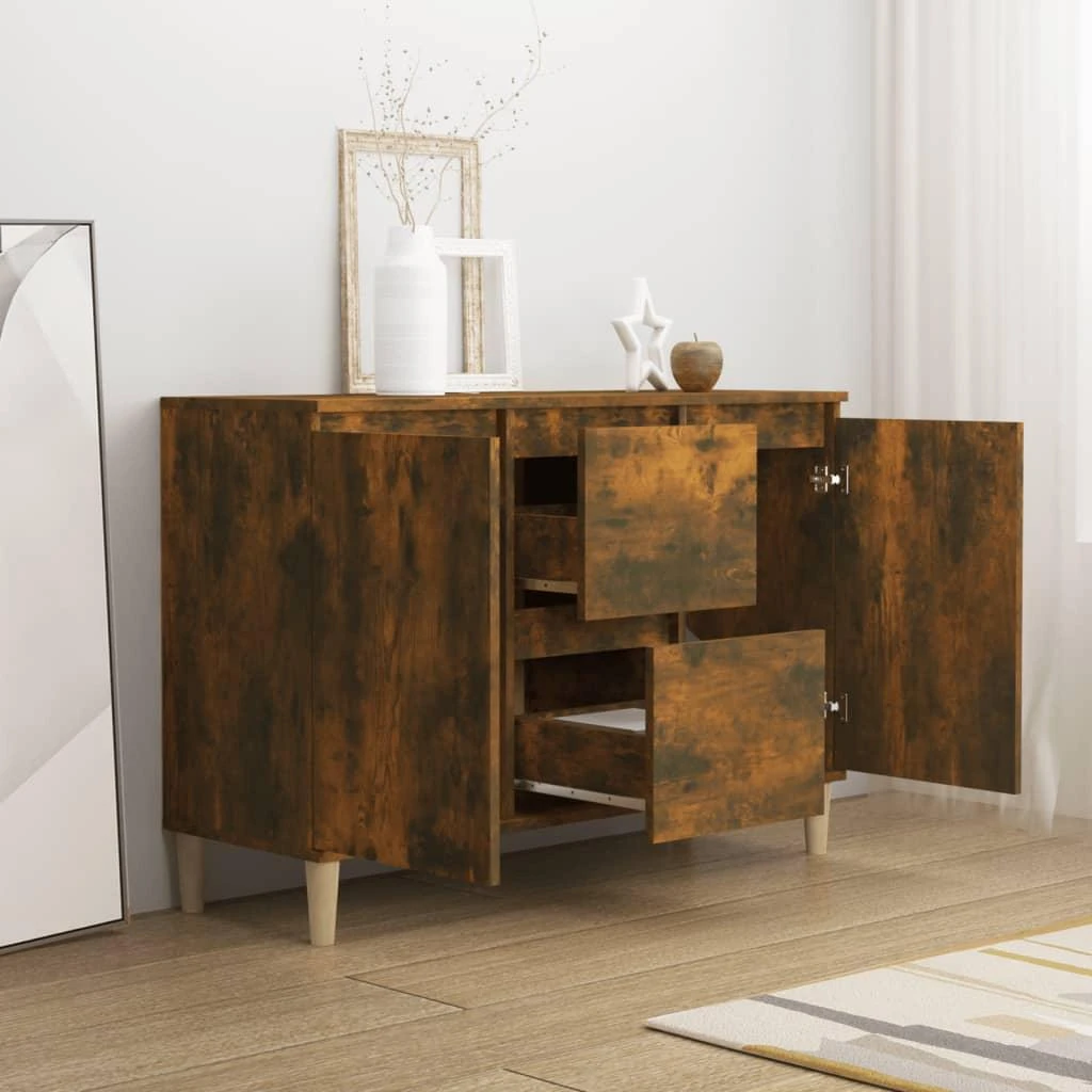 Šoninė spintelė, dūminio ąžuolo, 101x35x70cm, apdirbta mediena