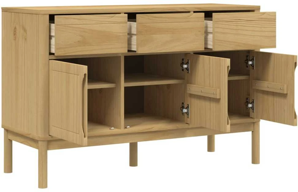 Šoninė spintelė FLORO, vaško ruda, 114x43x74cm, pušies masyvas