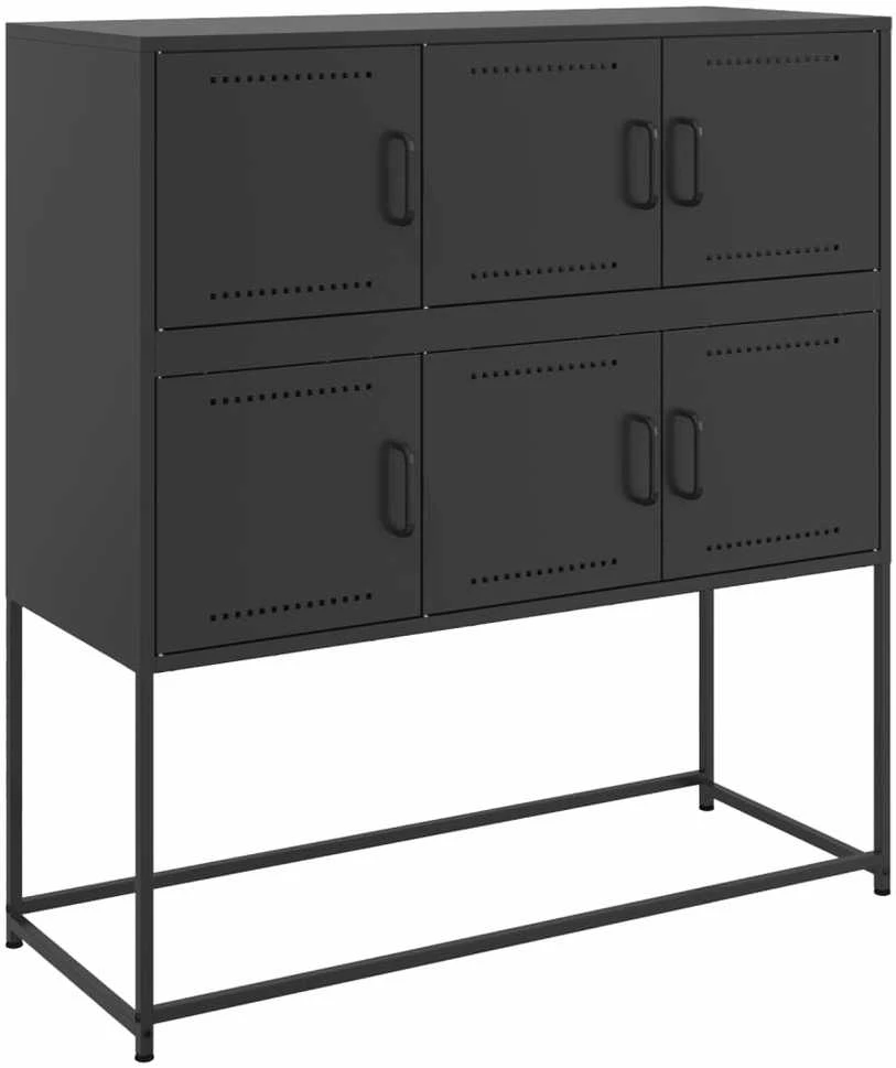 Šoninė spintelė, juodos spalvos, 100,5x39x107cm, plienas