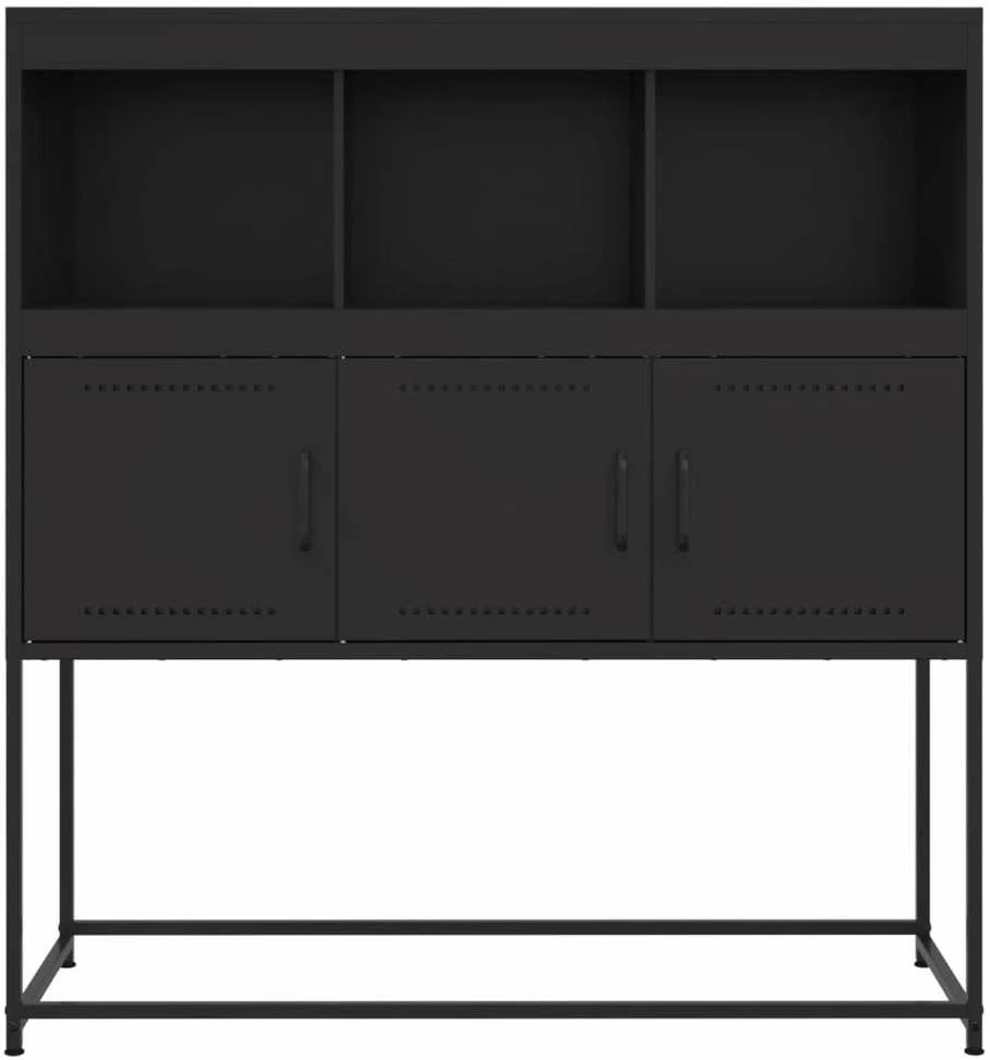 Šoninė spintelė, juodos spalvos, 100,5x39x107cm, plienas