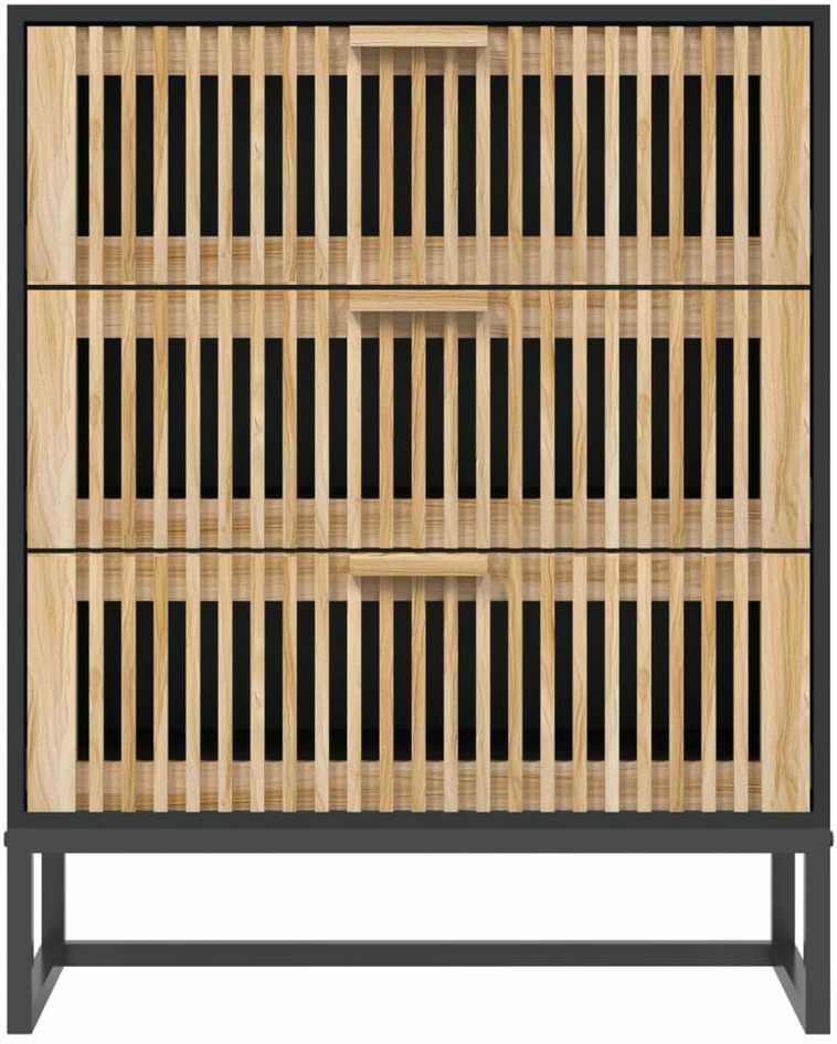 Šoninė spintelė, juodos spalvos, 60x30x75cm, apdirbta mediena