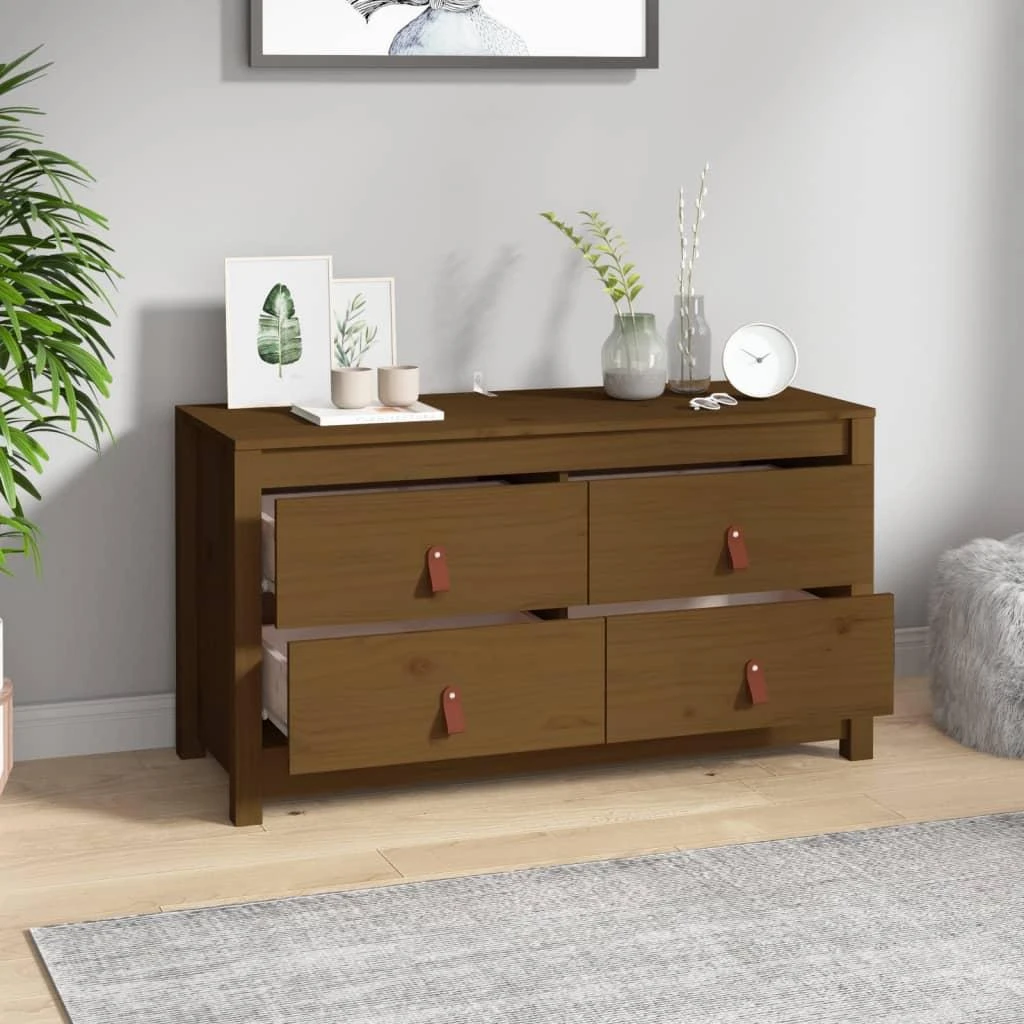 Šoninė spintelė, medaus ruda, 100x40x54cm, pušies masyvas
