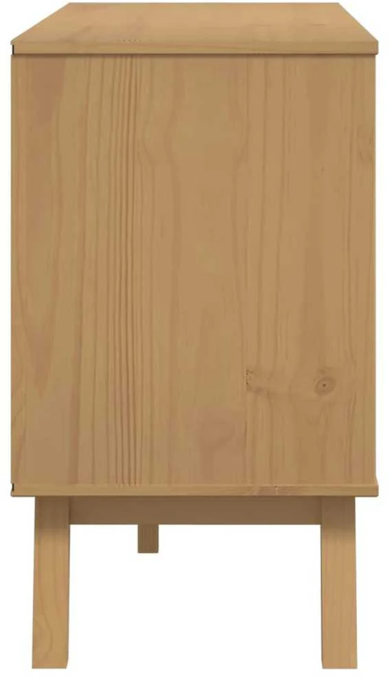 Šoninė spintelė OLDEN, balta/ruda, 114x43x73,5cm, pušis