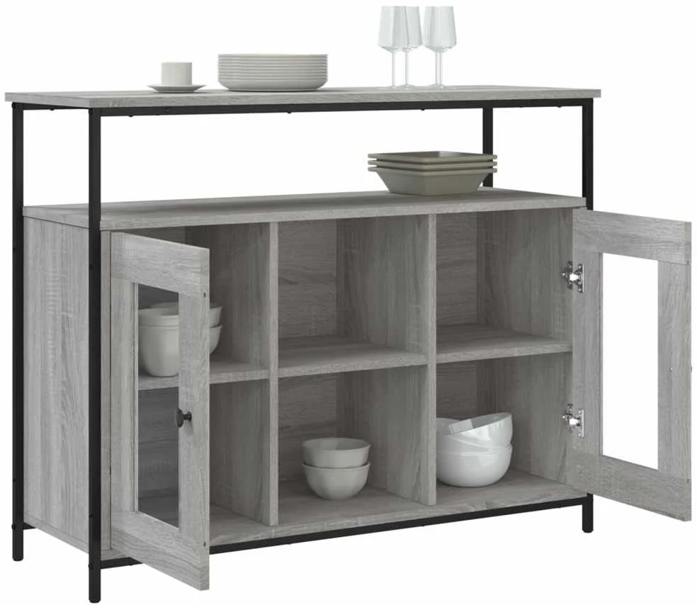 Šoninė spintelė, pilka ąžuolo, 100x35x80cm, apdirbta mediena