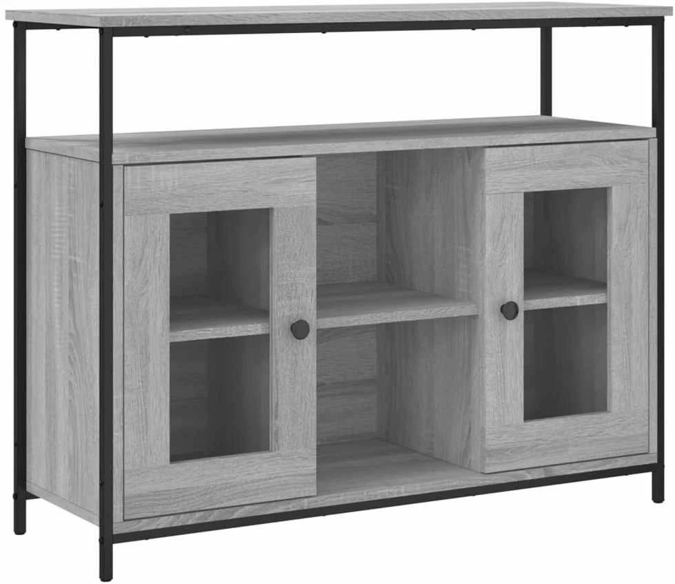 Šoninė spintelė, pilka ąžuolo, 100x35x80cm, apdirbta mediena
